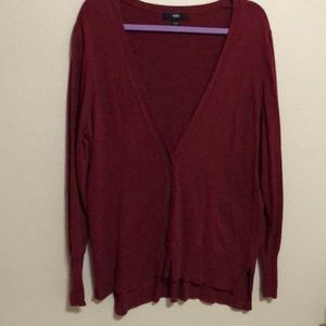 Deep Red V-neck sweater